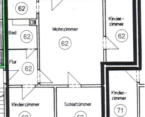 Grundriss 4-Raum Wohnung rechts