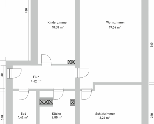 Grundriss 3-Raum Wohnung_Stb19-29